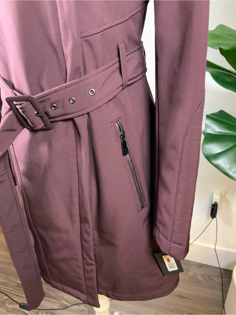 Kenneth Cole Mauve Belted Trench Coat